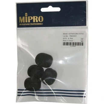 Чёрная ветрозащита для петличных микрофонов MU-53XX, 4 шт MIPRO 4CP0002