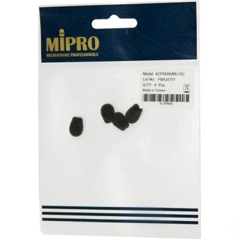 Ветрозащита для петличных микрофонов MU-55XX, чёрного цвета, 4 шт MIPRO 4CP0006