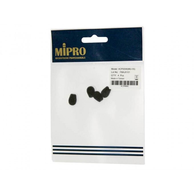 Ветрозащита для петличных микрофонов MU-55XX, чёрного цвета, 4 шт MIPRO 4CP0006