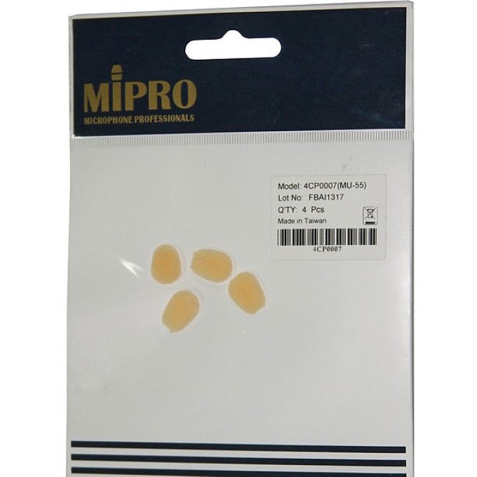 Ветрозащита для петличных микрофонов MU-55XX, 4 шт., бежевого цвета MIPRO 4CP0007